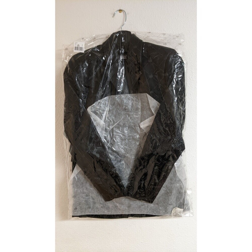 NEW~Cabi # 4495 "James Jacket" Black Faux Leather Vegan Blazer Jacket Small - Picture 4 of 16